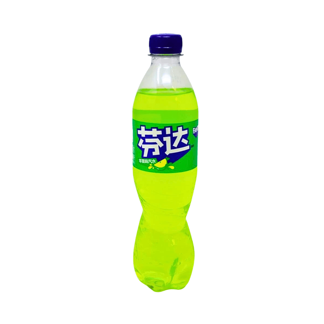 Fanta Green Apple (China) - 500ml. Crisp green apple flavored fanta from China