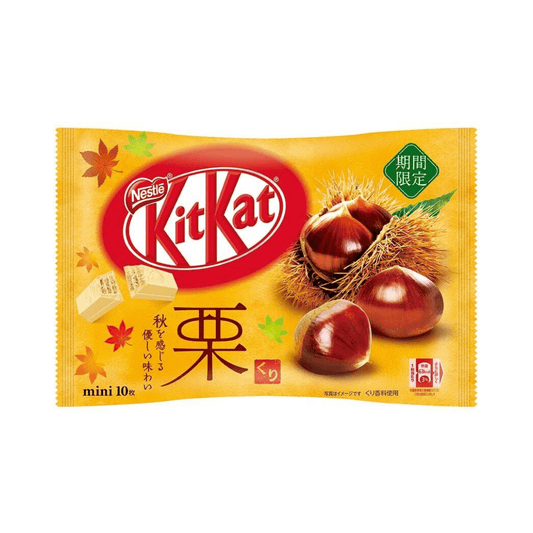 Kitkat Chestnut Mini Bag (10pc) Japan. Packaged Individually, in an orange paper package