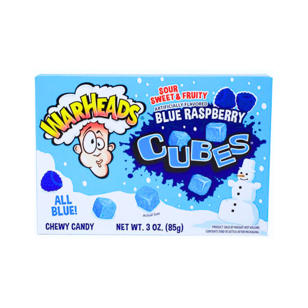 Warheads Sour Blue Raspberry Blizzard Cubes 85g