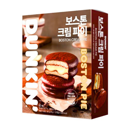 Dunkin Donuts: Boston Cream Pie (Korea) a cake like textued snack. Pack fo 12 but can be bought in single units. 