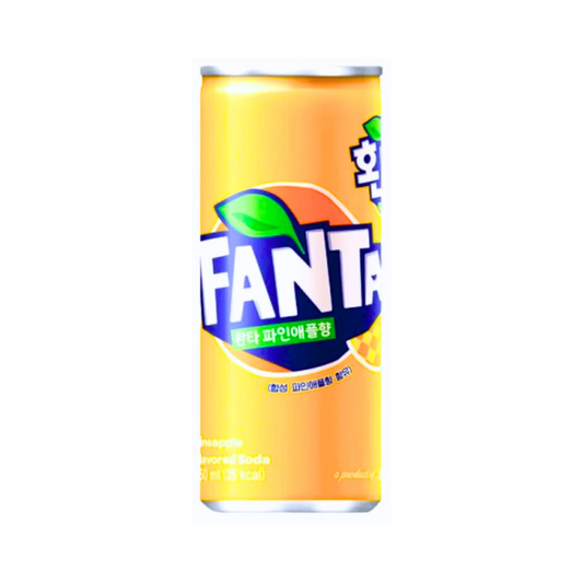 Fanta Pineapple (Korea) 250ml. Subtle soft drink flavored pineapple