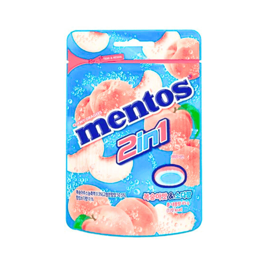 Mentos 2 in 1 Peach Soda Korea 45g